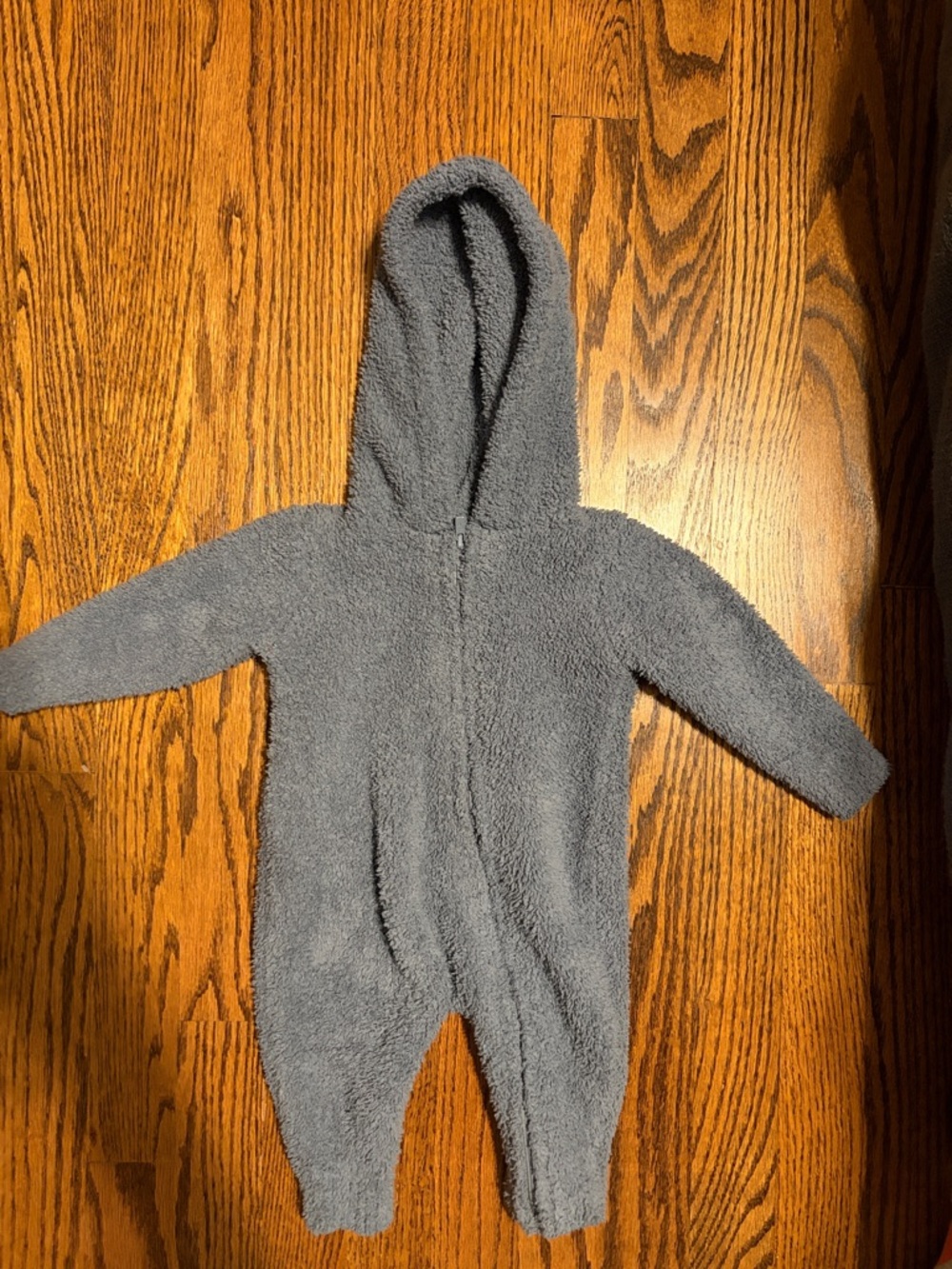 Posh Peanut Plush Hooded Baby One-Piece in Gray